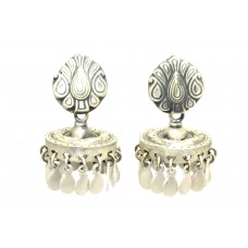 Handcrafted Jhumki Earrings 925 Sterling Silver India Temple Tribal Jewelry